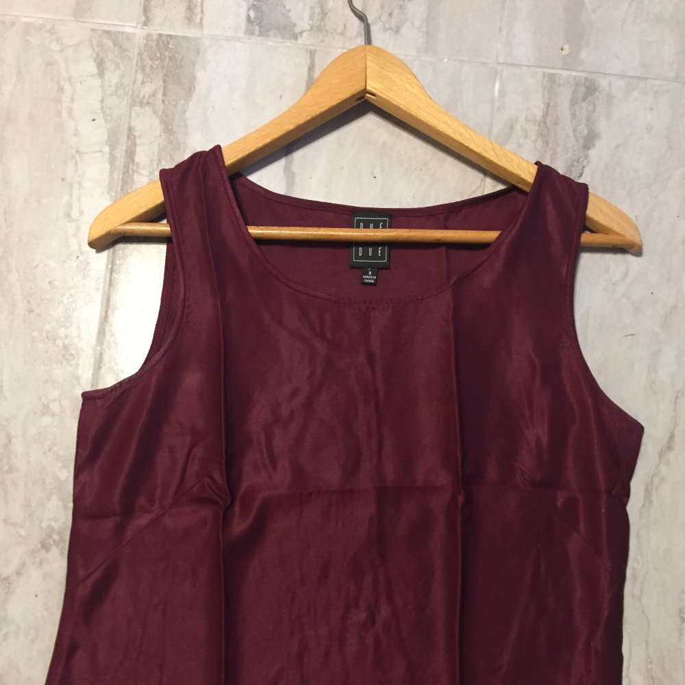 Burgundy 100% Silk Due Per Due Top